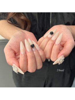 ニーヨンネイル(24nail)/ちゅるん薔薇ネイル