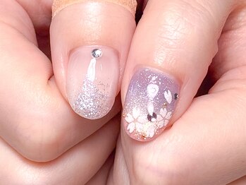 グラデマグネット桜ネイル