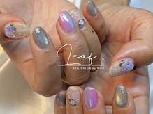 リーフ バイ エムジーエイチ(Leaf by MGH)/定額M｜紫陽花ネイル