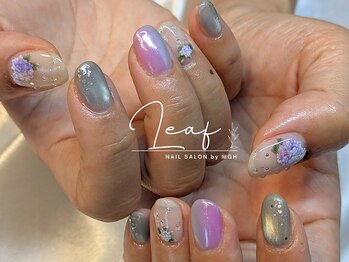 リーフ バイ エムジーエイチ(Leaf by MGH)/定額M|紫陽花ネイル
