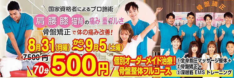 骨盤ミラクルスター整体院 新宿駅サブナード直結ビル院のサロンヘッダー
