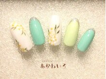 ネイルサロン あかねいろ/ミモザ　春　フレンチ　入園入学