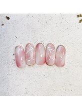 ネイルアンドまつげ リュフェール 五反田(Nail Lufaire)/ピンクフラワーネイル