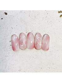 ピンクフラワーネイル