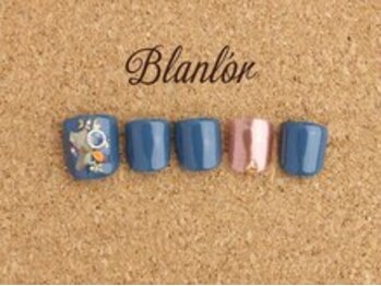 ブランロール 中目黒店(Blanl'or)/Foot ブルー×ミラーネイル