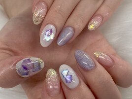 【山崎】キレイめお花ネイル