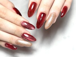 赤マグネットゴールドグリッター