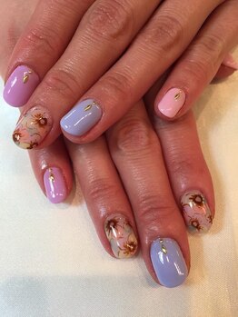 ネイルサロン ドレリッチ 大宮店(drerich)/パステルタイダイフラワー