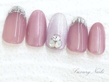 ラグジュアリーネイルズ アカバネ(Luxury Nails Akabane)/キラキラ*ガラスフレンチ