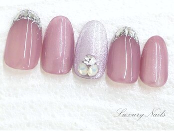 ラグジュアリーネイルズ アカバネ(Luxury Nails Akabane)/キラキラ*ガラスフレンチ