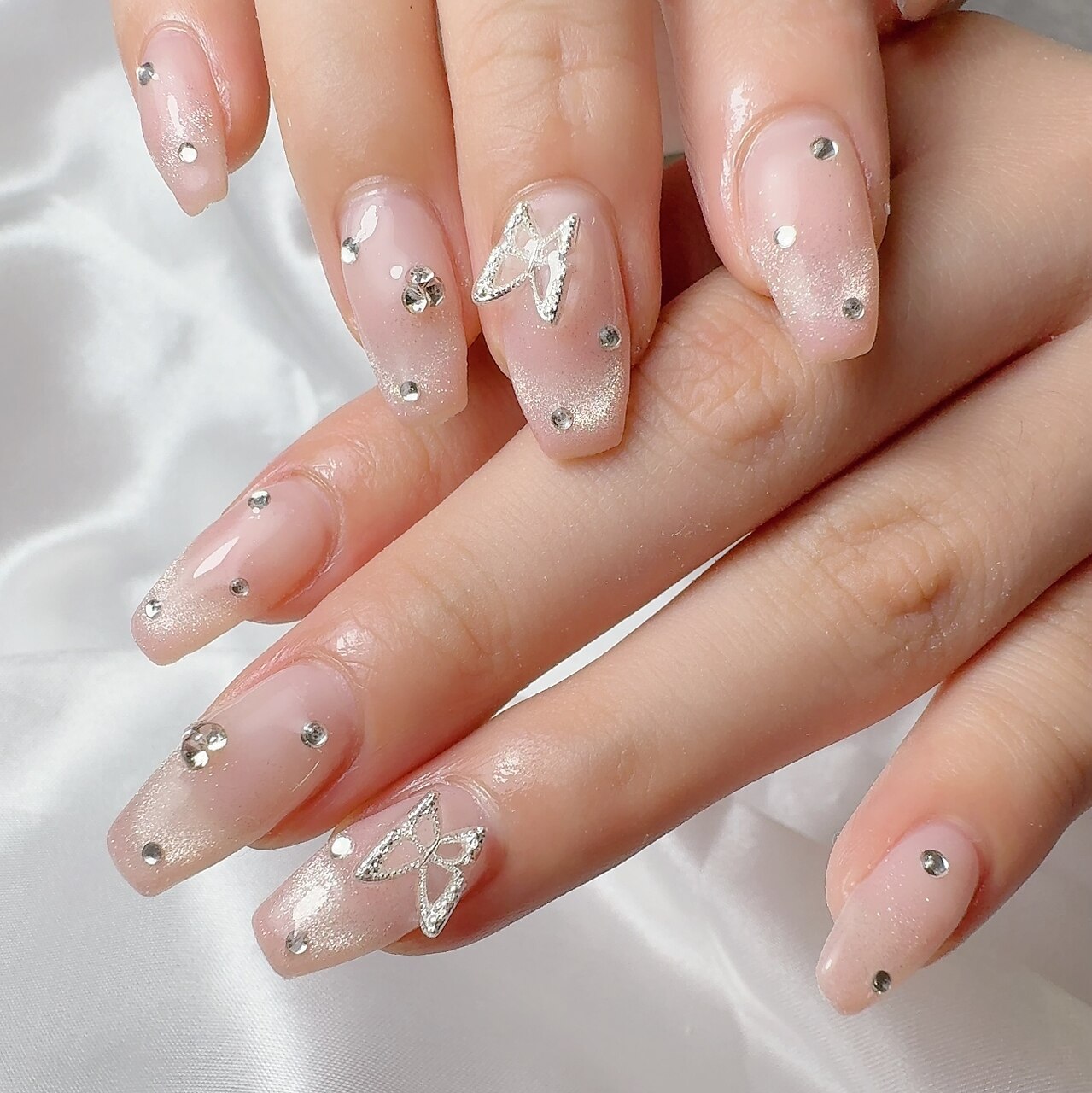 ネイルチップ オーダー マグネット ワンホン 韓国チーク キルティング 蝶々