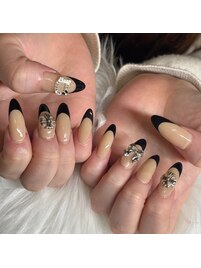 スカルプ　フレンチネイル