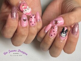 【自爪ネイル】マイメロネイル