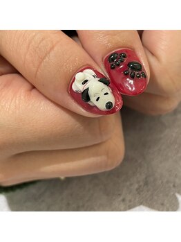 レイネイル アンド レイアイ 長嶺店(RAY NAIL & ray eye)/スヌーピー3Dネイル