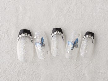サンミーゴネイル 神戸店(Sunmego Nail)/ちょうちょラインストーンネイル