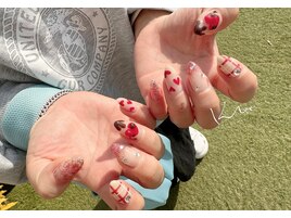 バレンタインネイル