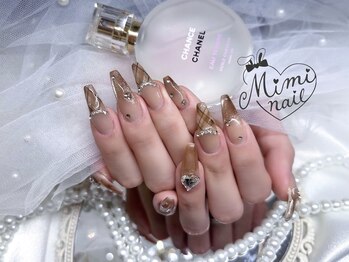 ミミネイル(Mimi nail)/ブラウンチェック×マグネット