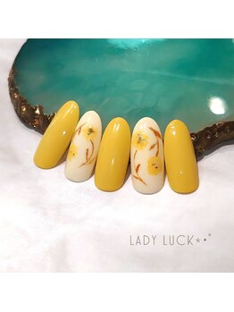 レディラック バイ キャンアイドレッシー(Lady Luck by Can I Dressy)/手書きフラワーネイル