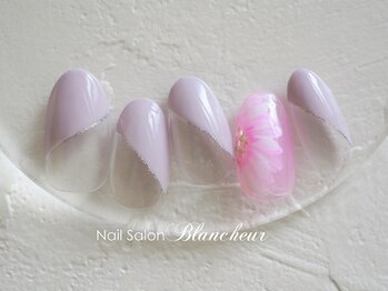 ネイルサロン ブランシュール(Nail Salon Blancheur)/大人パープルのシアーフラワー