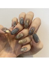 ヌア(nur.)/ブラウン×ブルーnuance