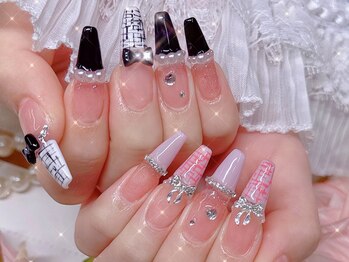 シーアンドビーネイル(C&B Nail)/チップ長さだし持ち込みデザイン