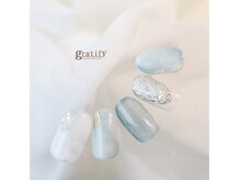 グラティフィー(gratify)/大人のくすみブルーネイル