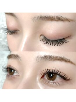グラッドアイラッシュ(GLAD eyelash)の写真/【1名のアイリストが担当/完全個室】束感まつ毛で存在感のある目元に♪迷ったら人気No.1フラットラッシュ◎
