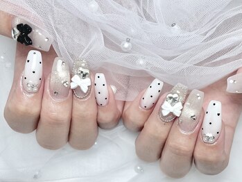 福ネイル(nail)/ガーリー推しネイル