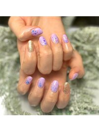 ホログラデ/パープルネイル