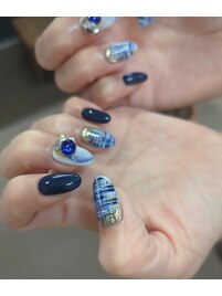 ツイード×ネイビー