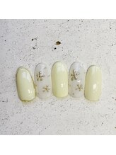 ネイルアンドまつげ リュフェール 五反田(Nail Lufaire)/イエローフラワーネイル