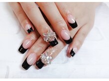 ネイルコテージ 新宿南口店(Nail cottage)/黒フレンチ