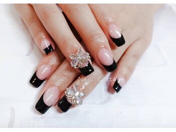 ネイルコテージ 新宿南口店(Nail cottage)/黒フレンチ