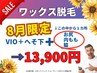 8月限定【ワックス脱毛/VIO,へそ下＋(1ヵ所→お尻,内もも,脇)】口コミ有 