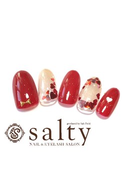 ネイルアンドアイラッシュサロン ソルティ 寺田町(salty)/ハートネイル