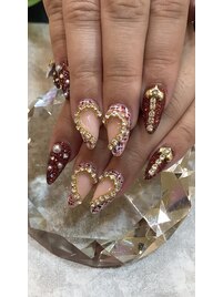 ハートツイードネイル