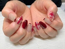ビューティービースト フォー ネイルアンドアイラッシュ 並木店(beauty:beast)/ボルドー　チェック柄