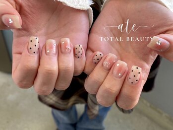 アテ(ate)/チーク×ドット柄