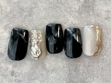 エムドットネイル 池袋(m.nail)/ブラック大理石風ニュアンス