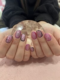 囲み桜ホロネイル