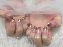 エムプラスネイル 新宿(M+Nail)/長さ出し★ラメグラ