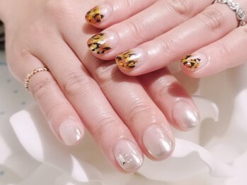 キープ ネイルサロン(KEEP)/レオパード＆ミラーグラデ♪