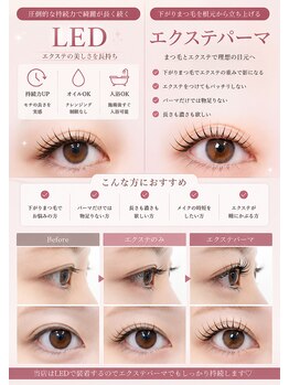 ピュアリーピュアリー(Purely-Purely)の写真/マツエクとパーマのいいとこ取り★LEDエクステパーマ★