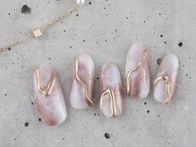 サンミーゴネイル 神戸店(Sunmego Nail)/ニュアンスデコボコミラーネイル