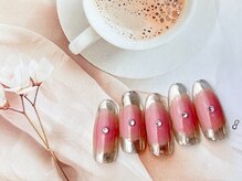 ネイルサロン&スクール ジーナ(GINA)/ピンク×ミラーネイル