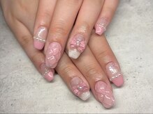 ハルズネイルラボ(HAL's Nail Lab)の雰囲気（可愛いリボンデザイン。リボンはデザインに合わせ作成可能。）