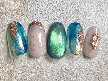 レイネイル 岐阜茜部店(RAY NAIL)/マグネット×砂ジェル