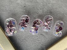 つめノさき/ピンクホロネイル