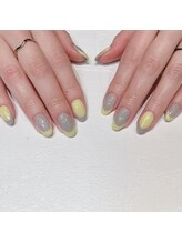 ビューティマーケット アングゥ(BEAUTY MARKET ungu)/イエロー×グレーフレンチ