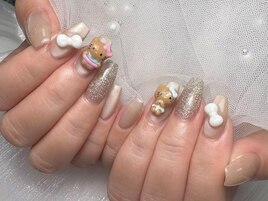 ワンホン風パーツネイル